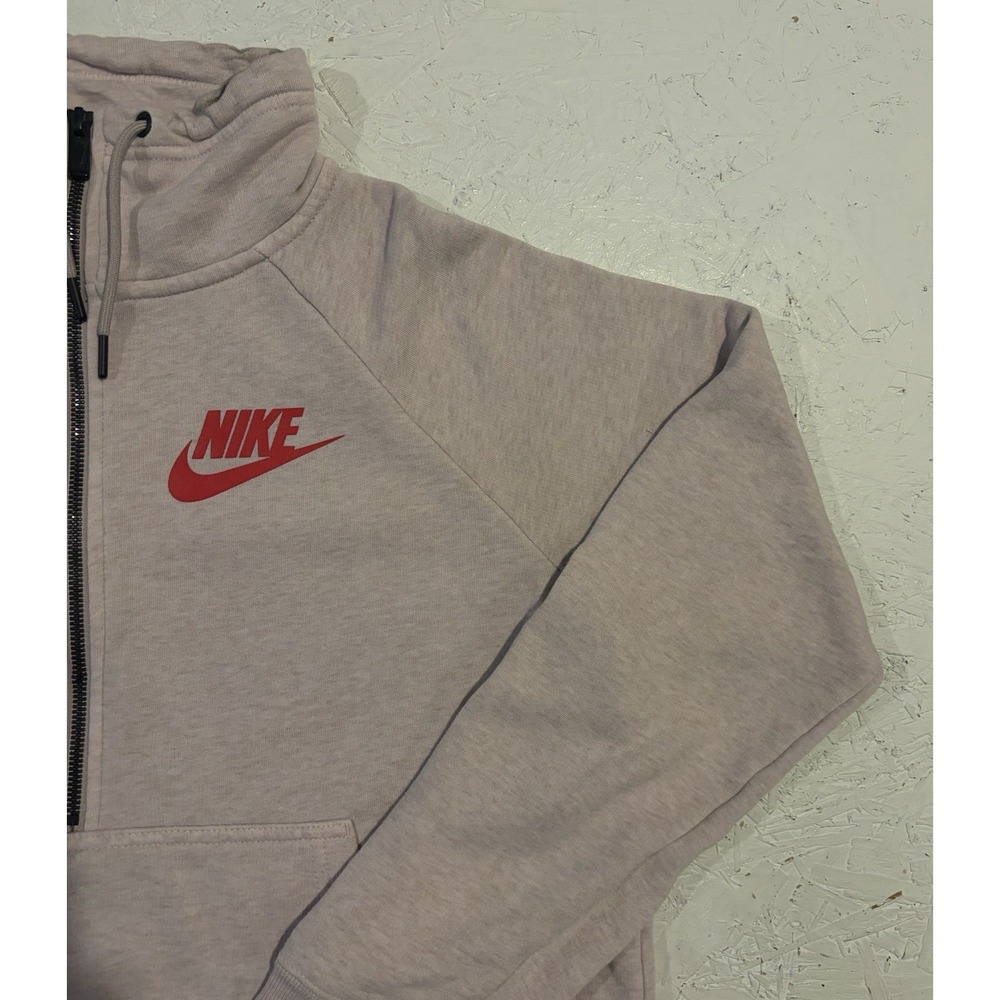 Nike Sportwear Club Essential 1/4 Zip Fleece Women's M Pullover Pink AH6494-684 - Picture 5 of 11